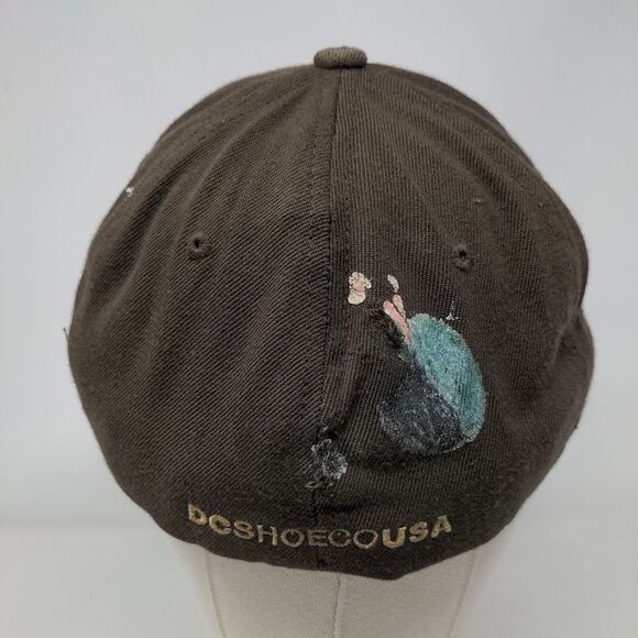 DC Shoes Fitted Hat Brown S-M Flexfit Embroidered Logo Colorblock 6 Panel - Picture 5 of 9